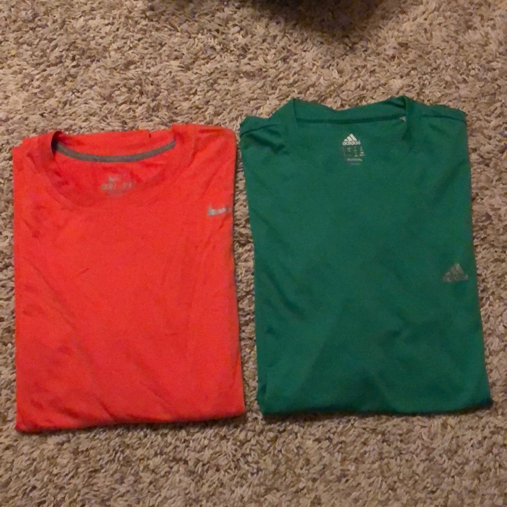 Nike and Adidas Dri fit shirts